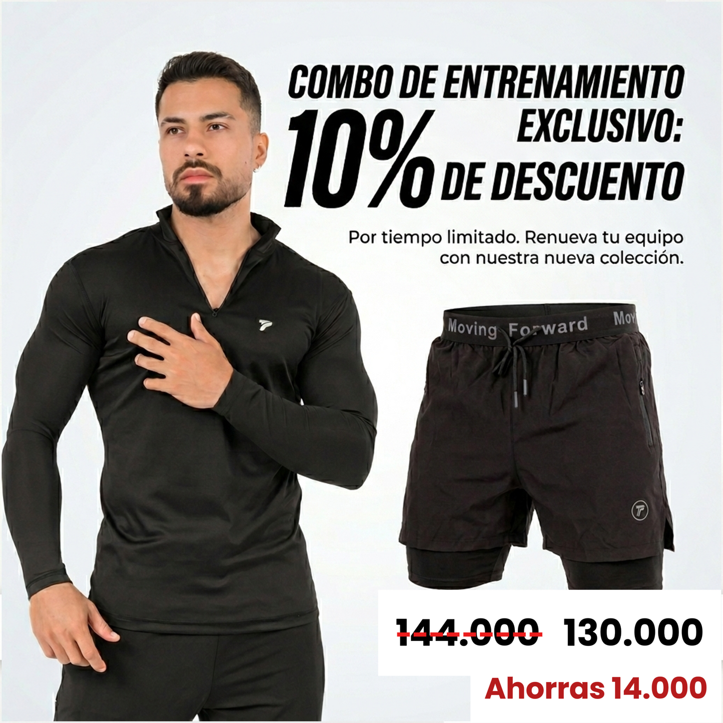 Combo FIT PREMIUM HOMBRE: Buzo Deportivo Rolling + pantaloneta running