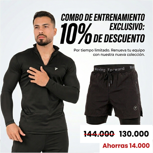 Combo FIT PREMIUM HOMBRE: Buzo Deportivo Rolling + pantaloneta running